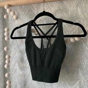 Zella cross back green sports bra